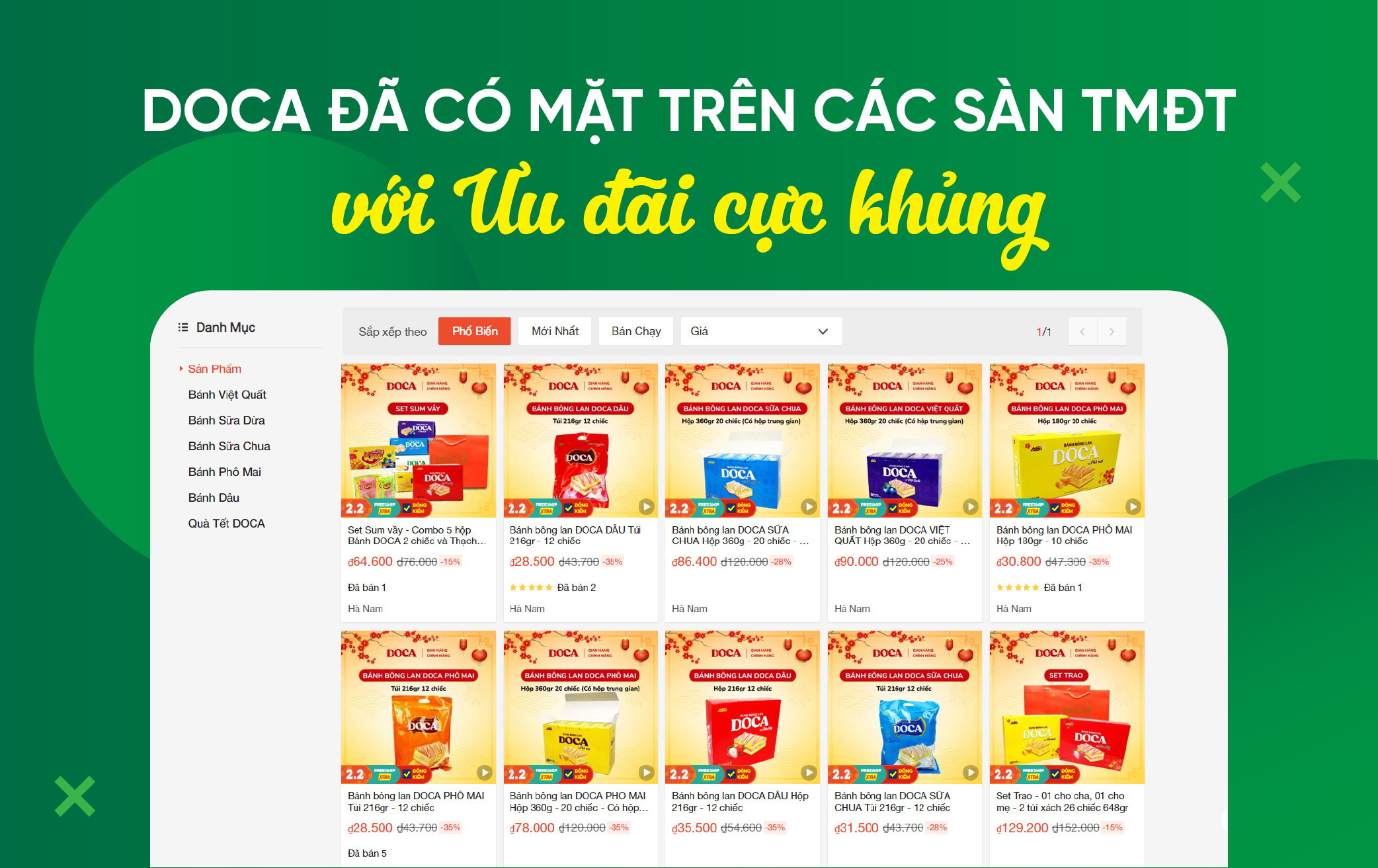 DOCA có mặt trên sàn TMĐT